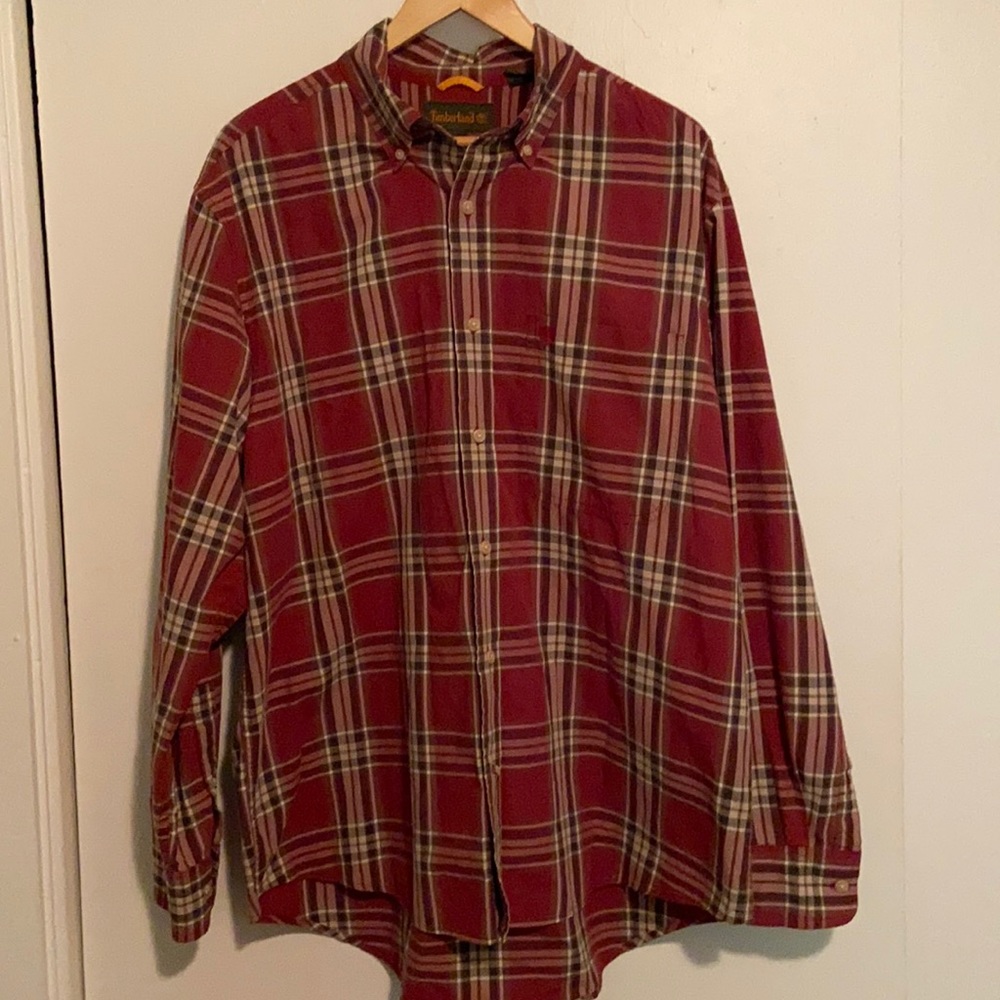 Timberland Long Sleeve Button Down Plaid Shirt